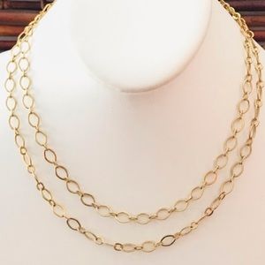 NWOT Origami  Owl Gold Double Chain Necklace